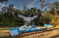 Humpback Whale Tail Sculpture made of garbage found in the ocean as part of the Washed Ashore art exhibit